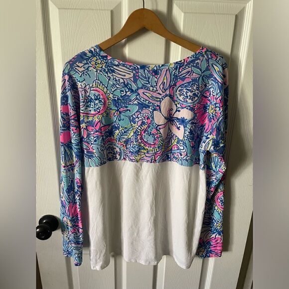 Lilly Pulitzer Finn Top  "POP UP GOT YOUR BACK"  size M - Picture 4 of 6